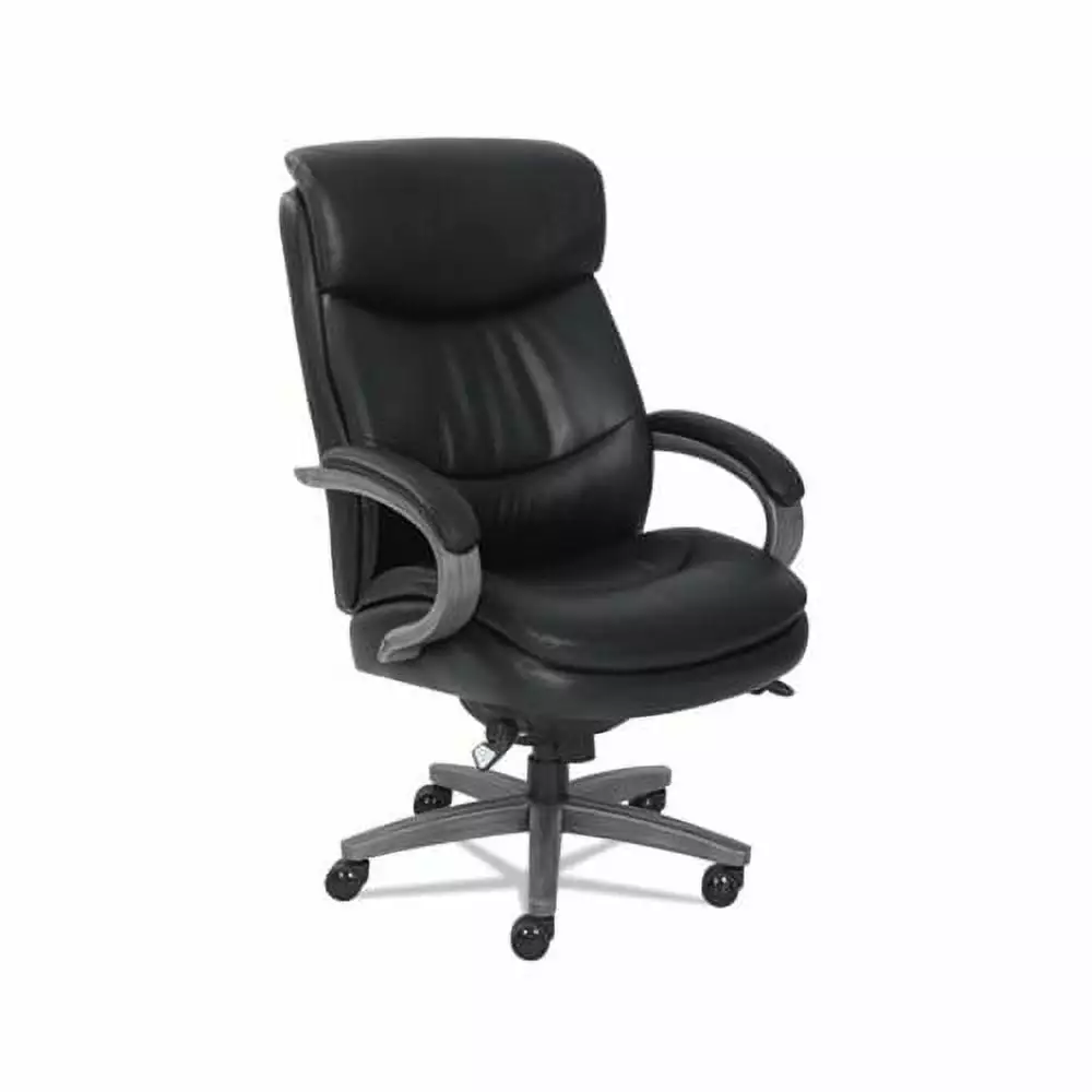 Woodbury Big and Tall Executive Chair Supports up to 400 lbs - Black Seat Weathered Gray Base La-Z-Boy