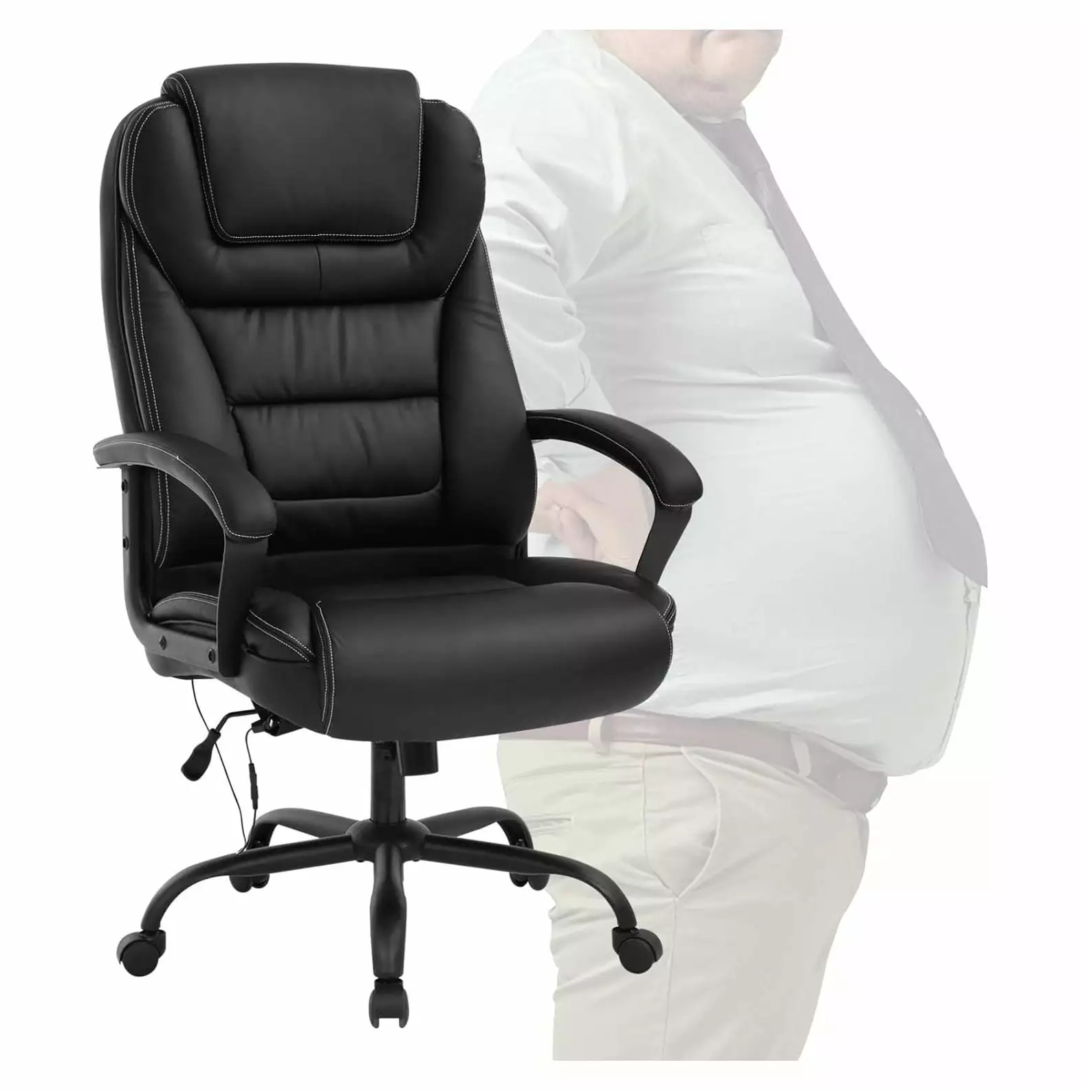 Lwory Big and Tall Office Chair 500lbs Ergonomic Desk Chair Executive Office Chair Spring Cushion Armrest & Lumbar Support...