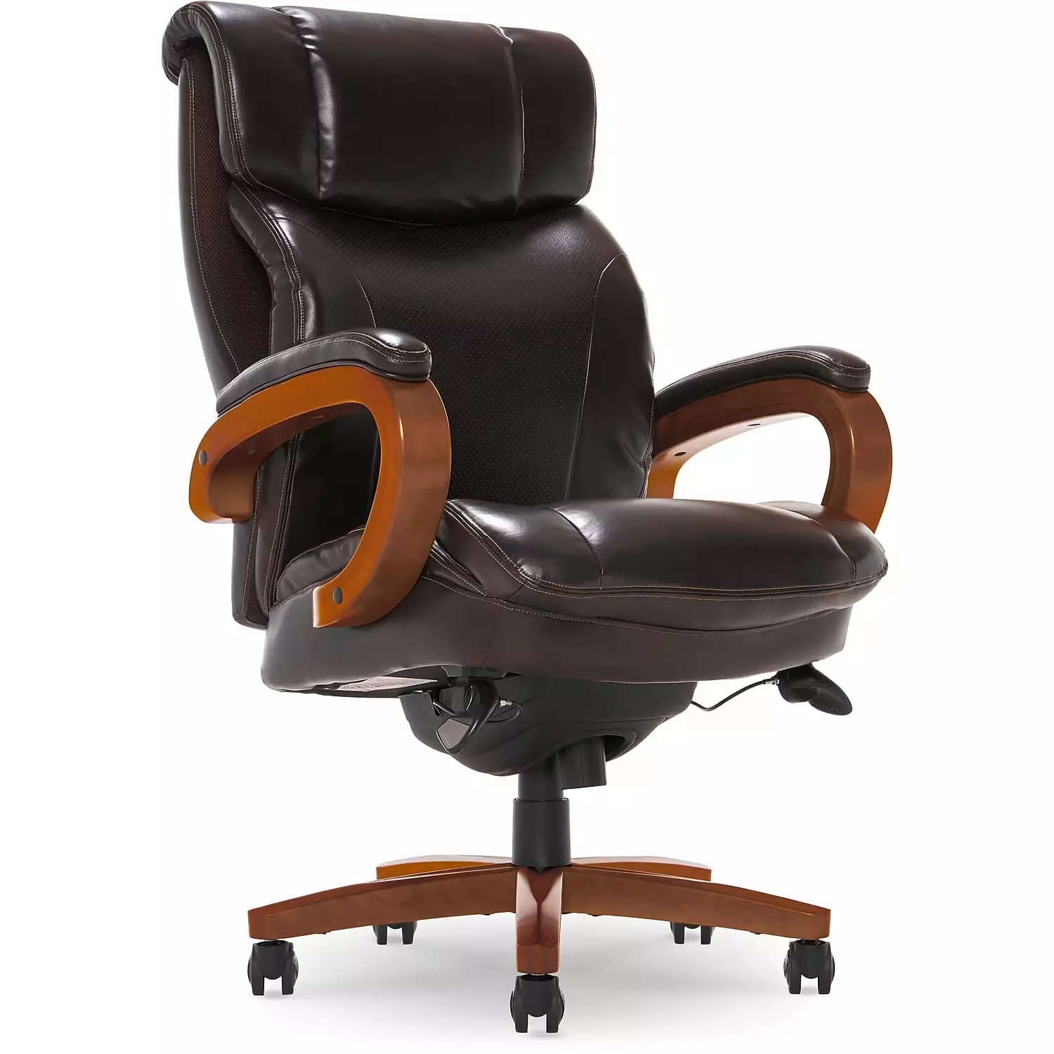 La-Z-Boy Trafford Faux Leather Executive Big Tall Chair 400 lb Capacity Vino Brown 45782OSS Millwork Holdings