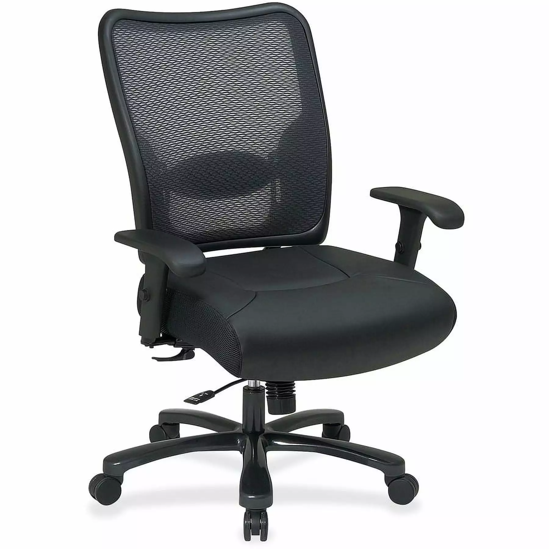 Big and Tall Ergonomic Office Chair Leather Seat and Black Finish Office Star Products