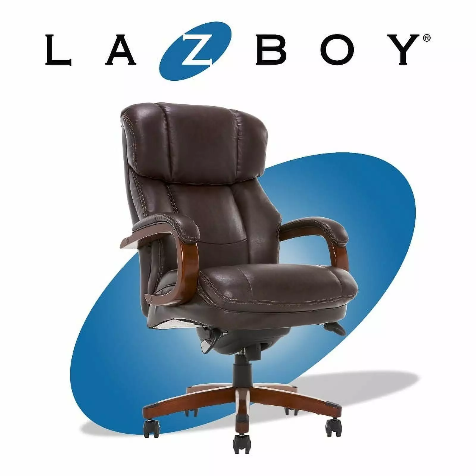 Pemberly Row Contemporary Big & Tall Executive Office Chair Brown