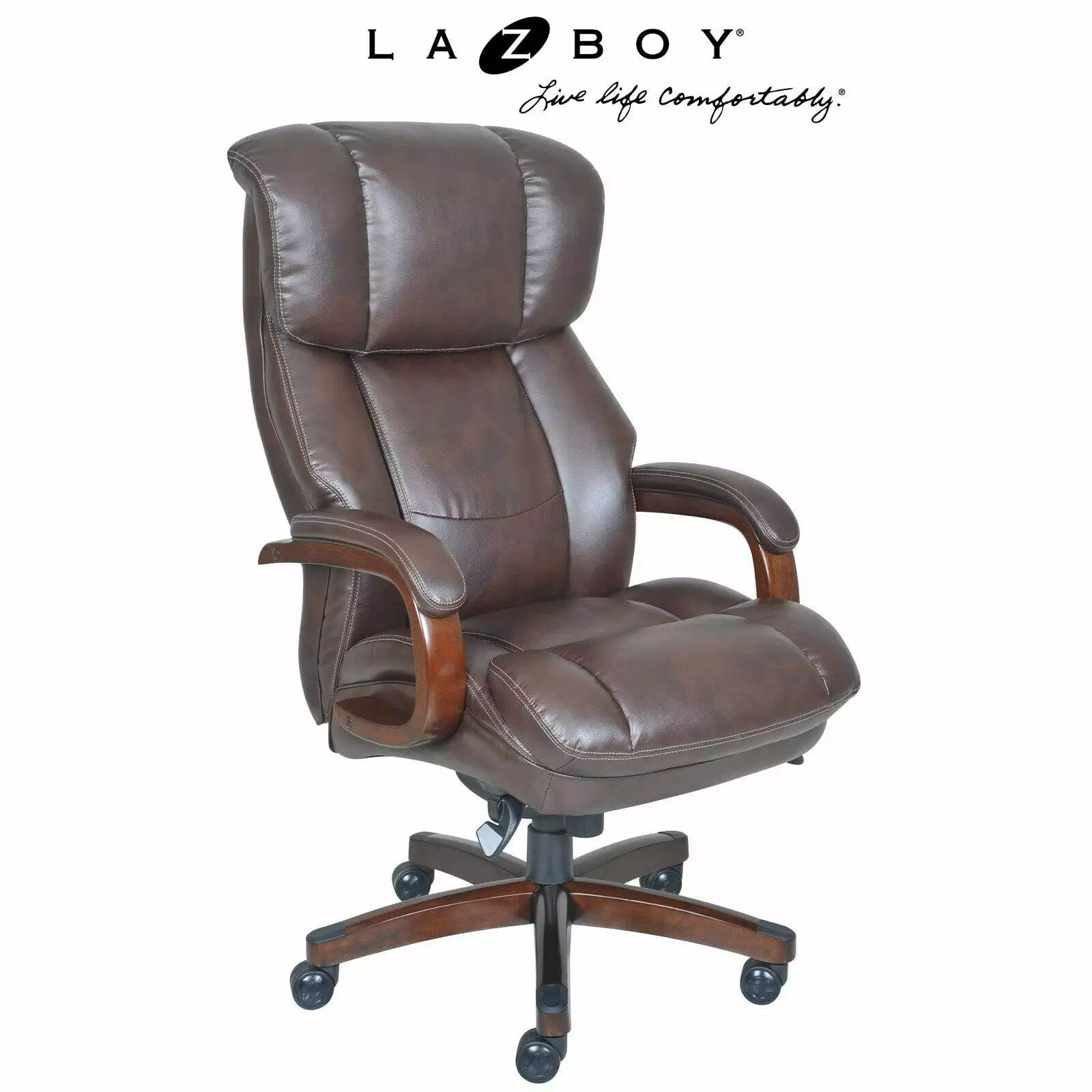 La-Z-Boy Fairmont Big & Tall Executive Office Chair Brown Serta