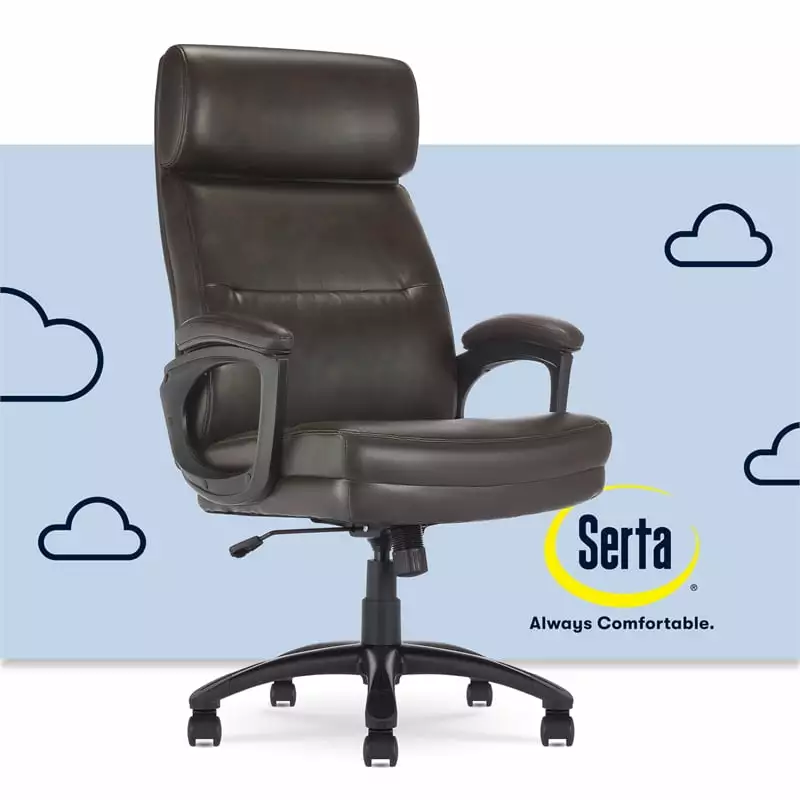 Serta Comfort Executive Big & Tall Ergonomic Office Chair Bonded Leather Brown