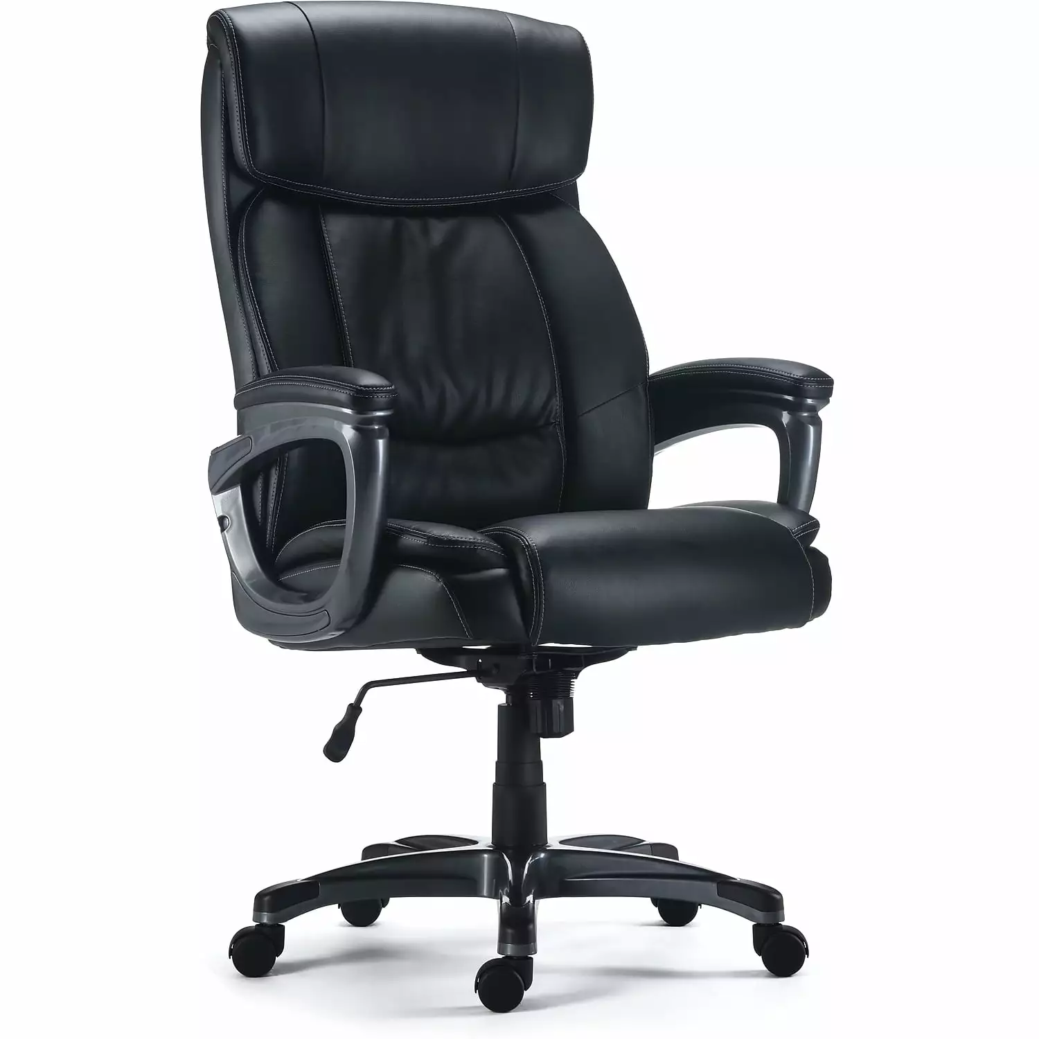 Staples Lockland Ergonomic Leather Big & Tall Chair 400 lb Capacity Black 2-Pack