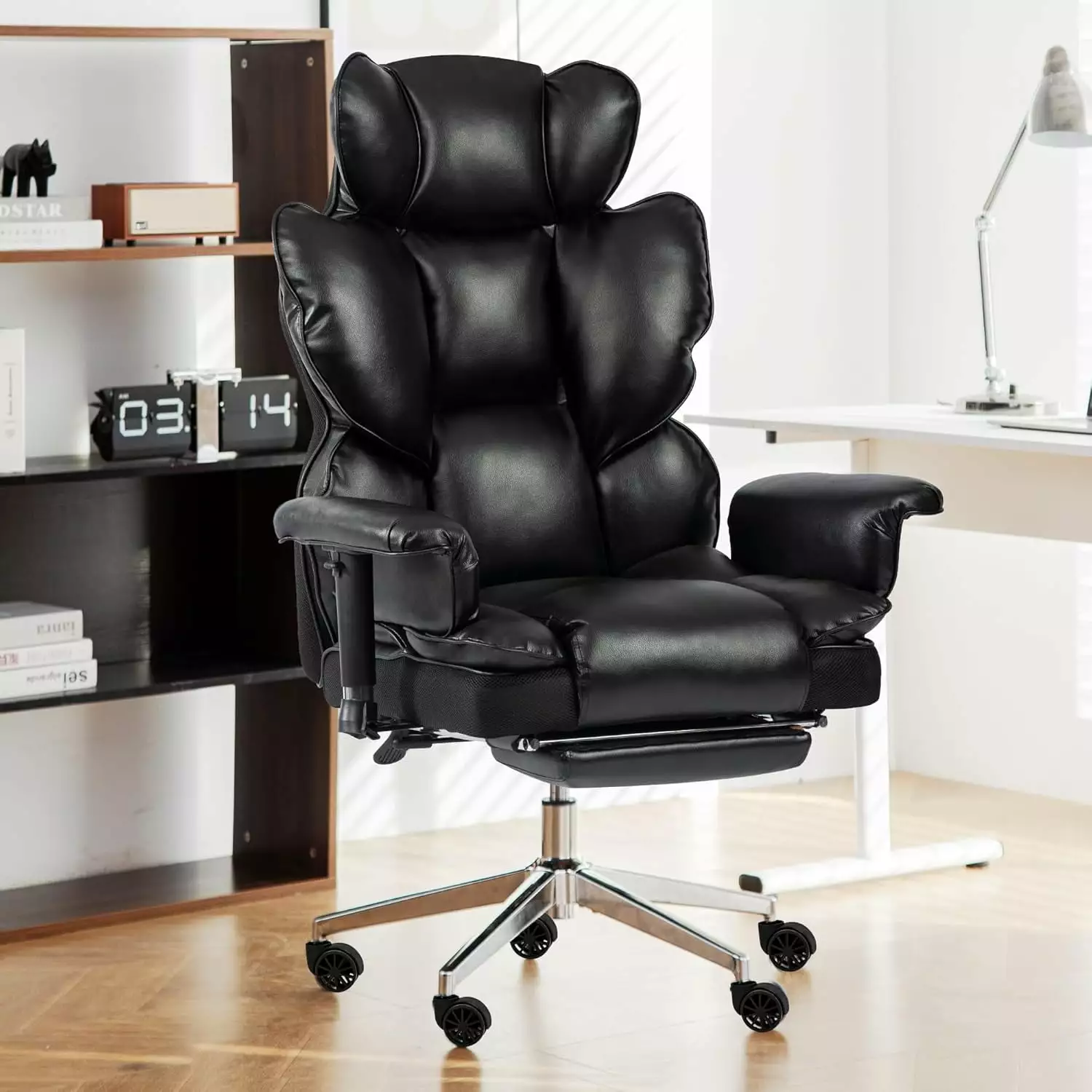 Office Chair Footrest Big and Tall Ergonomic High Back Executive Chair Adjustable Thickened Armrest Removable Lumbar Pillo...