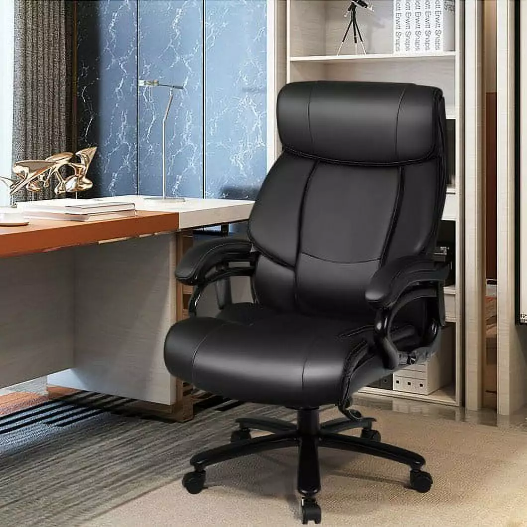 Leather Massage Office Chair Big & Tall 400lb PU Black Generic