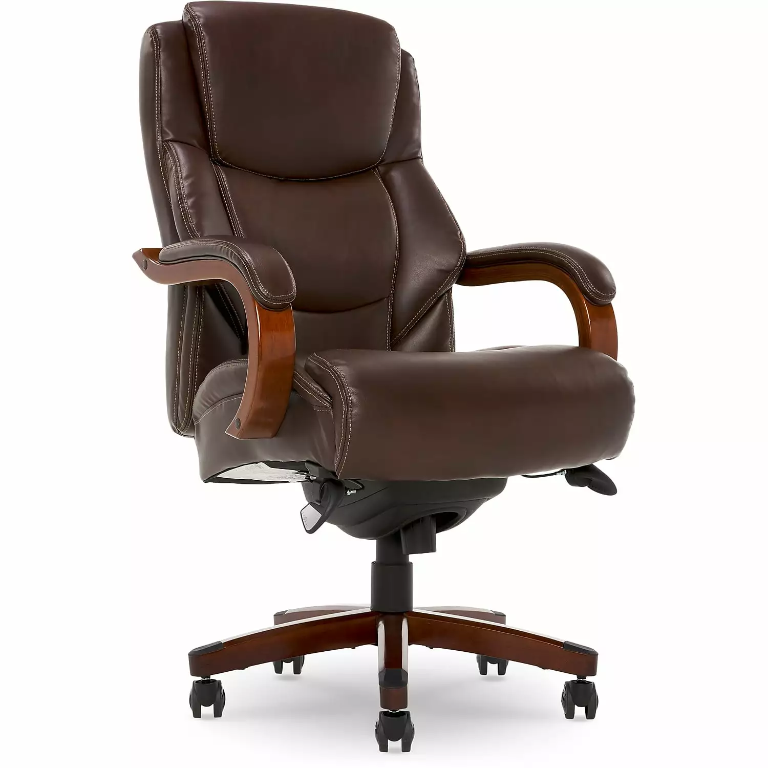 La-Z-Boy Delano Ergonomic Leather Executive Big & Tall Chair 400 lb Capacity Brown Millwork Holdings