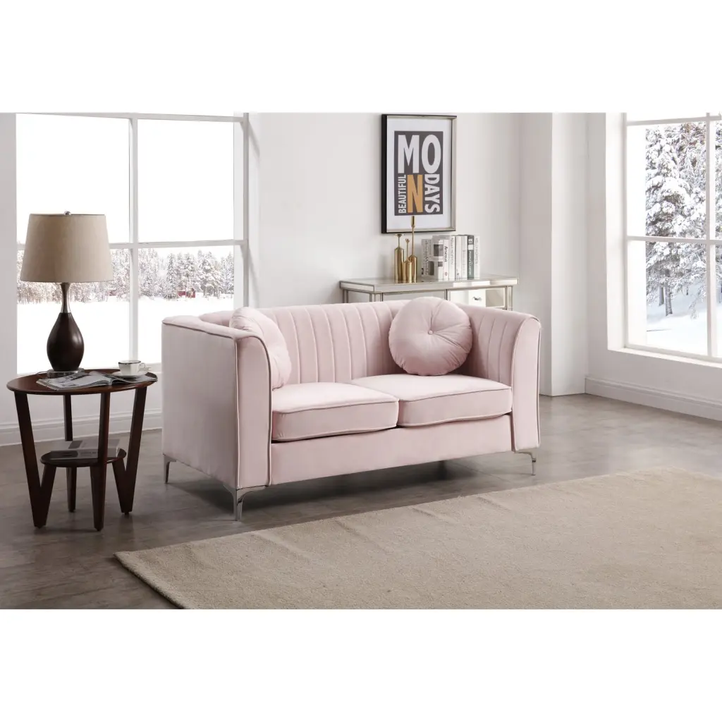 Homestock Boldly Bohemian Loveseat Pink