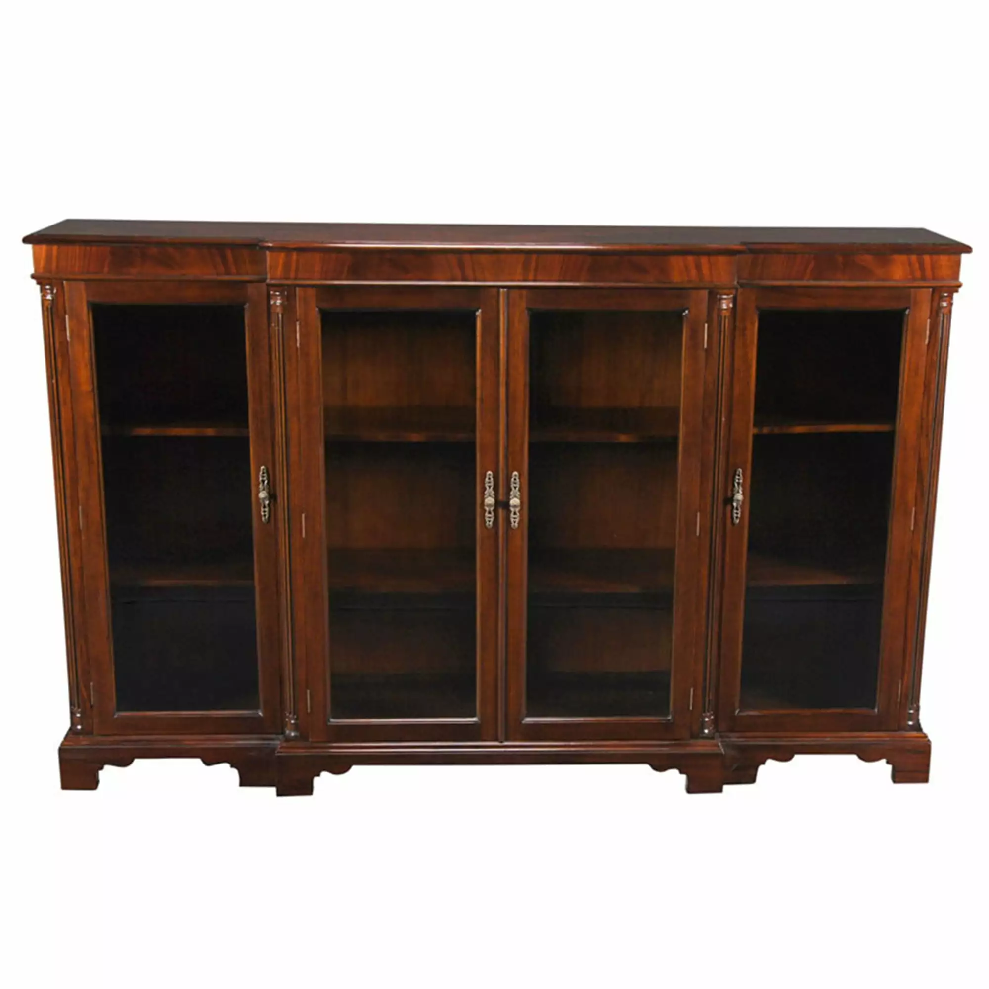 Four Door Mahogany Bookcase Classic Wooden Library Storage Cabinet Niagara Furniture