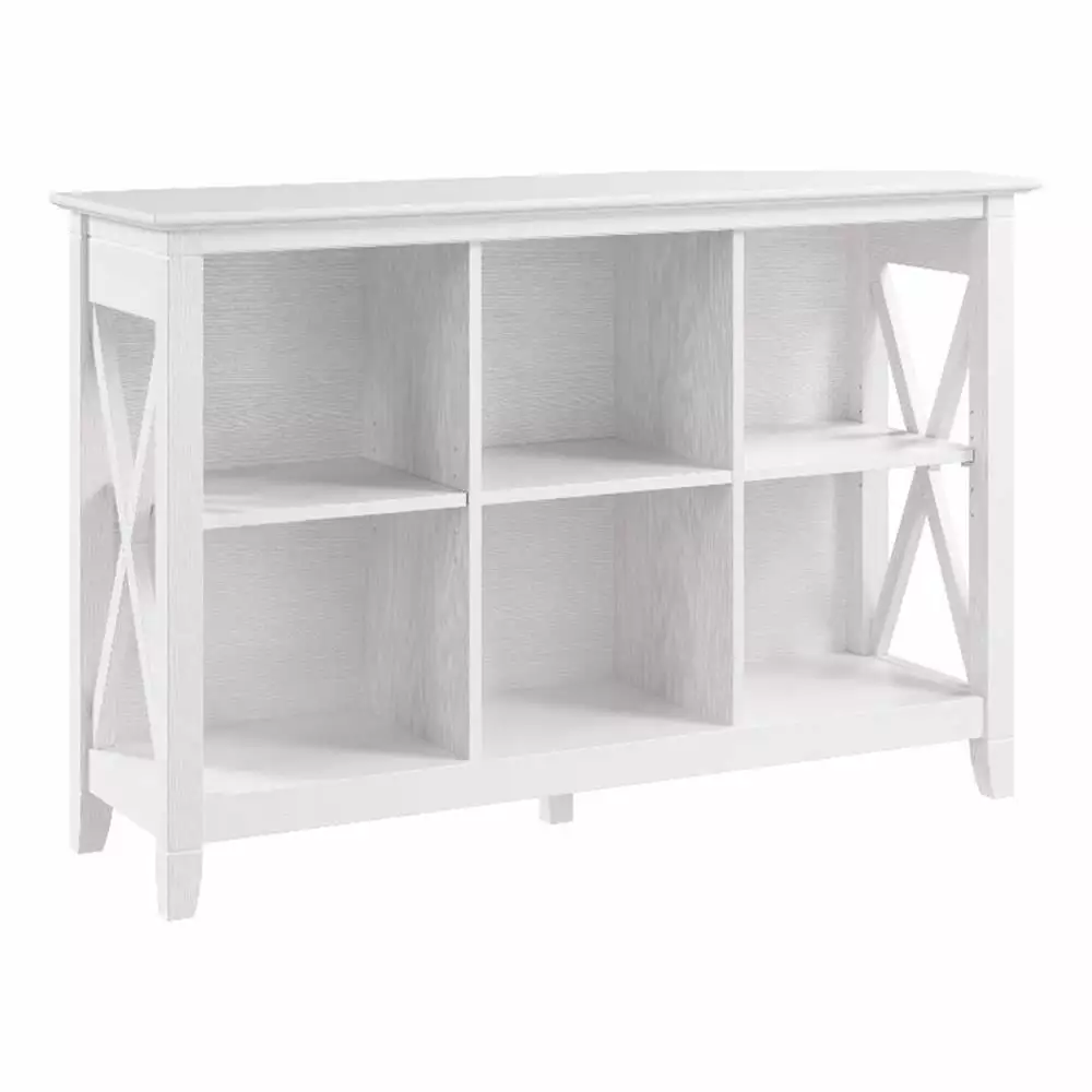 Key West 6 Cube Bookcase Pure White Oak Engineered Wood Storage Shelf Bush Furniture