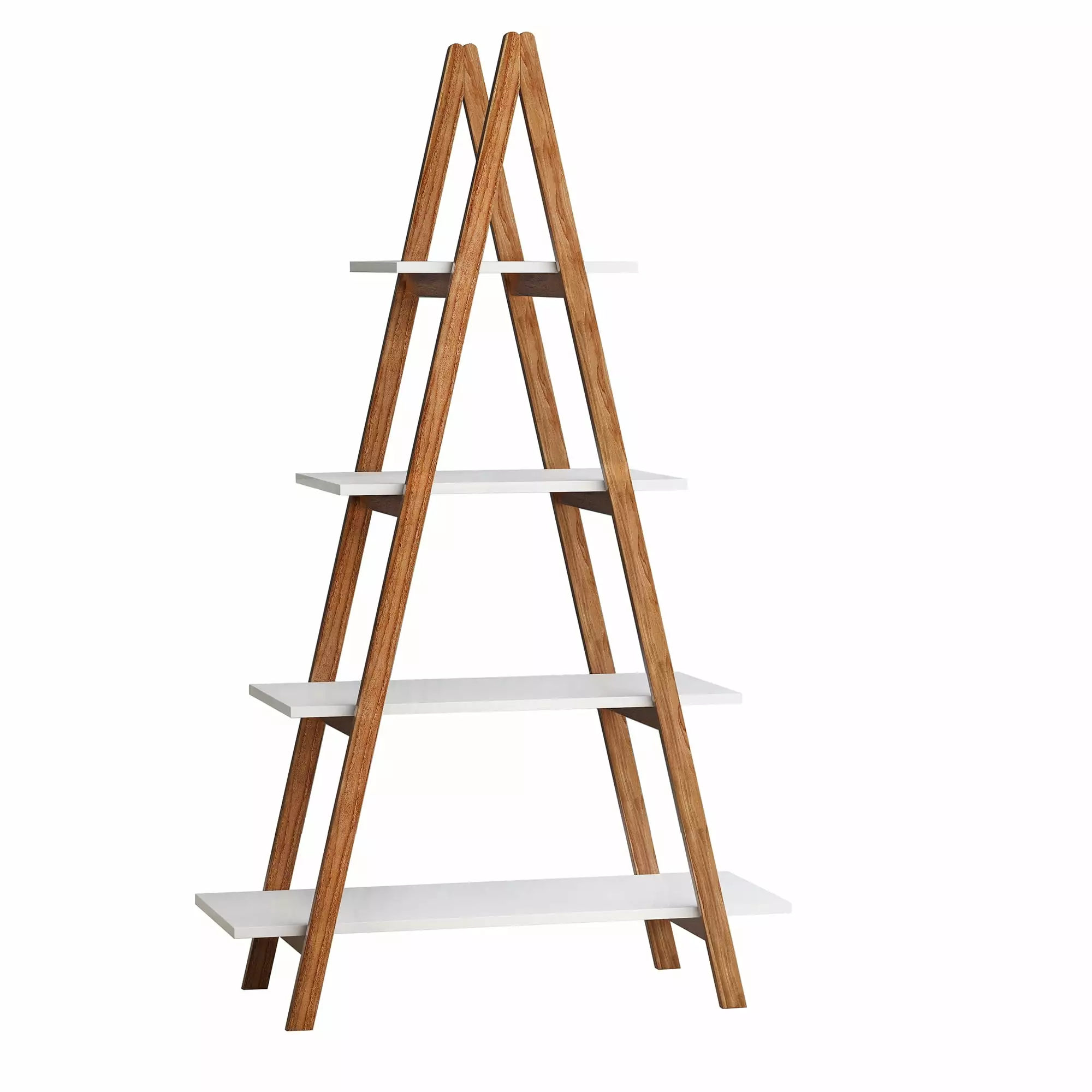 CoSoTower Solid Bamboo Wood Oxford AFrame Ladder Display Bookshelf