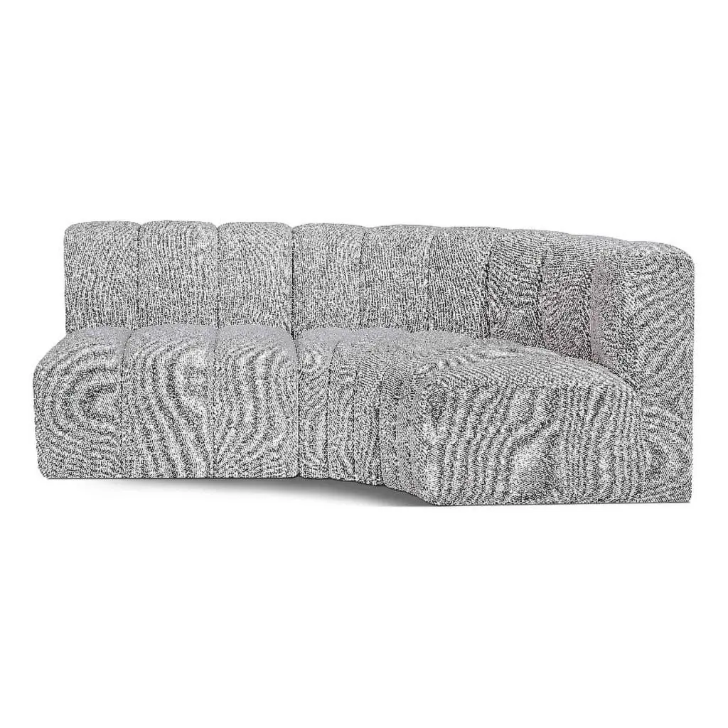 Meridian Furniture Arc Grey Boucle Fabric Modular Sofa Stylish Comfort