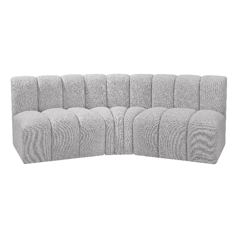 Meridian Furniture Arc Grey Boucle Fabric Modular Sofa Contemporary Comfort