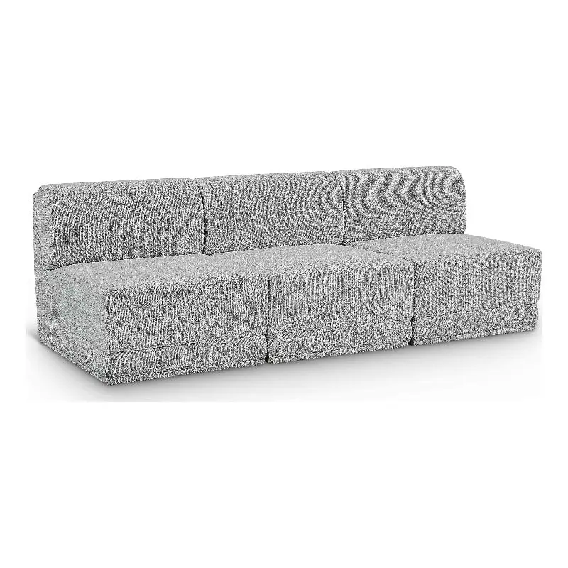 Meridian Furniture Ollie Grey Boucle Fabric Modular Sofa Contemporary Style