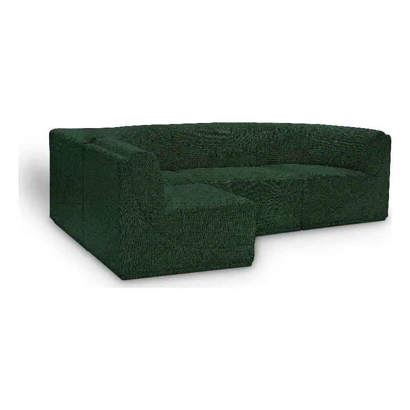 Meridian Furniture Ollie Green Boucle Fabric Modular Sectional Sofa
