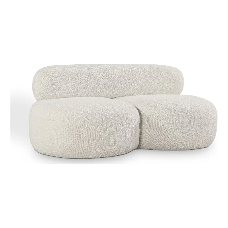 Meridian Furniture Venti Cream Boucle Fabric Loveseat Modern Design