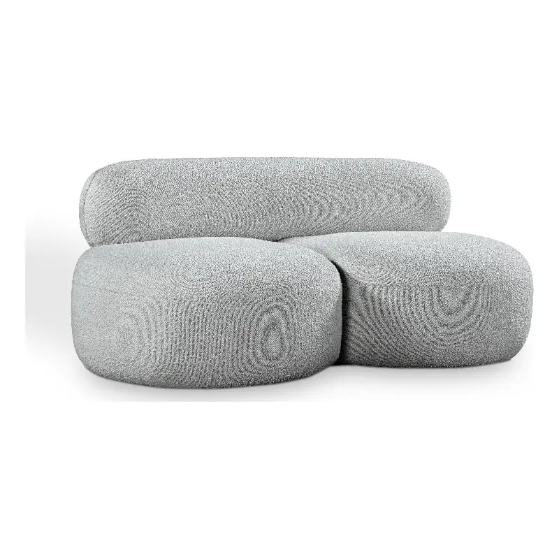 Meridian Furniture Venti Grey Boucle Fabric Loveseat Contemporary Sofa
