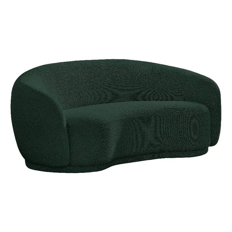 Meridian Furniture Hyde Green Boucle Fabric Loveseat - Modern Chic Sofa