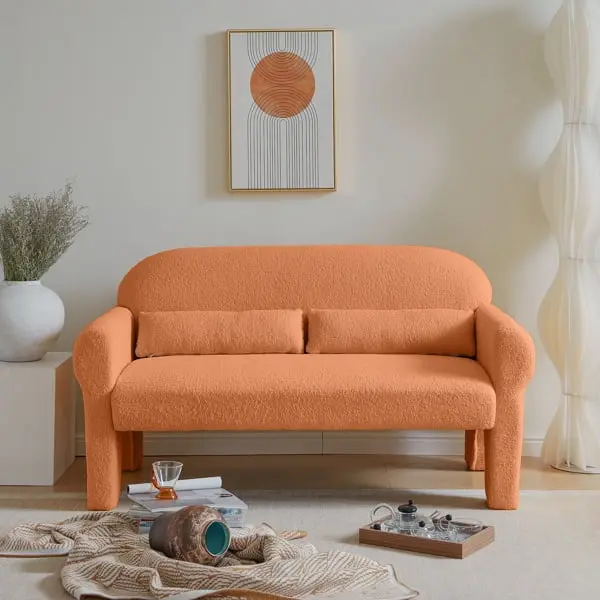 Miekor Modern Boucle Loveseat Living Room G58700 Stylish Fabric Sofa