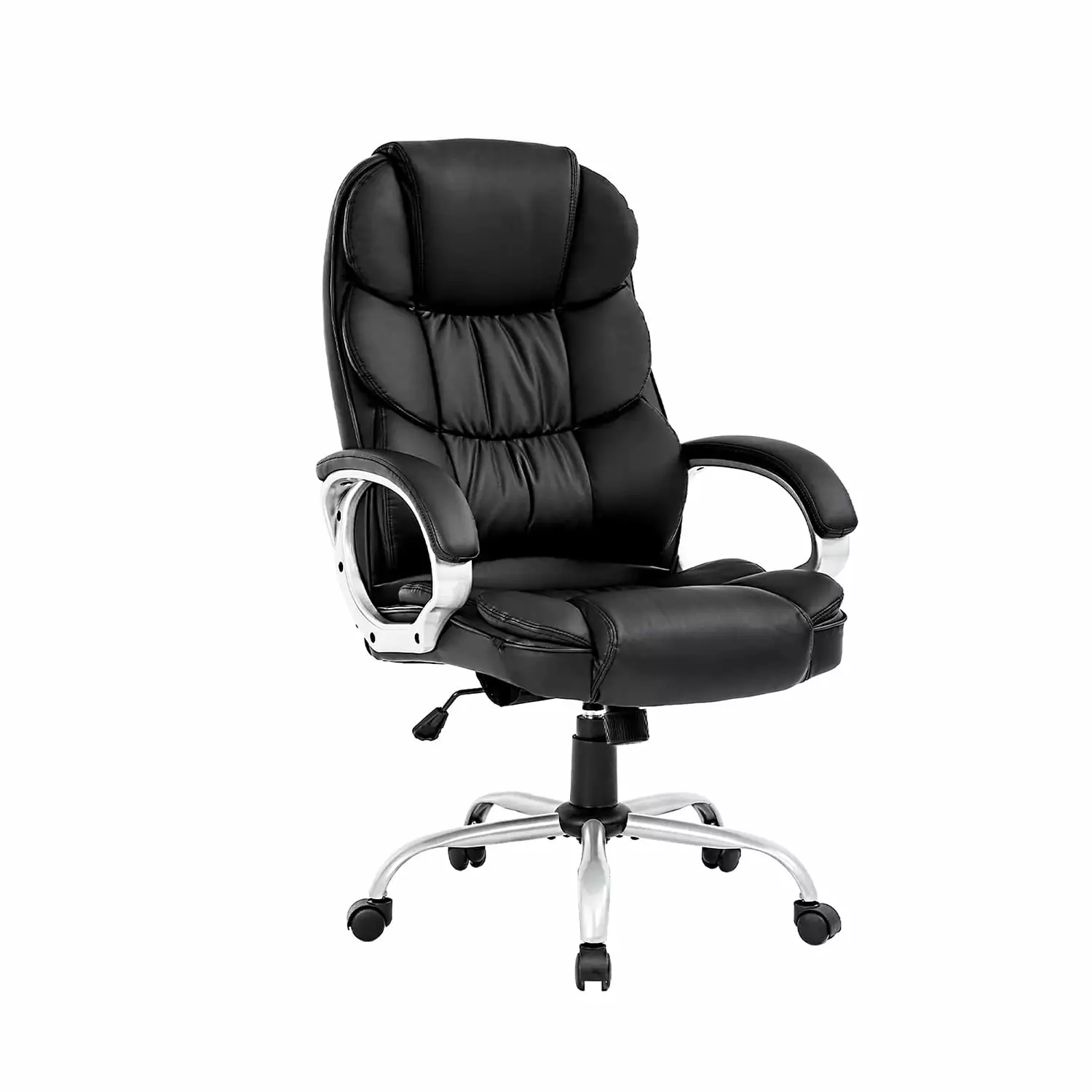 Cheap Ergonomic Office Chair Lumbar Support Headrest and Arms Black Unbrand