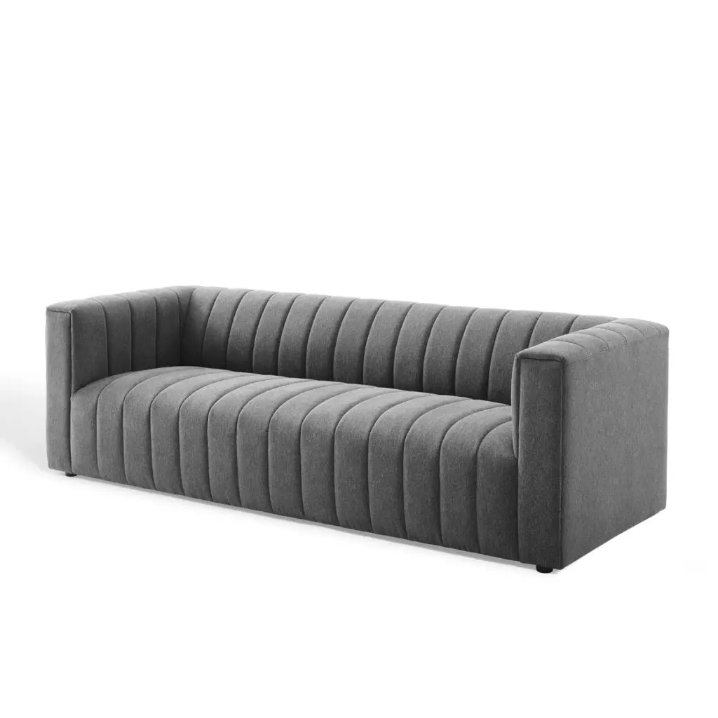 Dark Grey Fabric Sofa Modern Living Kitchen Cafe or Bistro