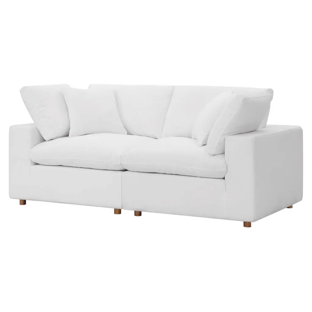 Modular Sofa Couch White Fabric Living Kitchen Cafe Bistro Restaurant Modern Contemporary