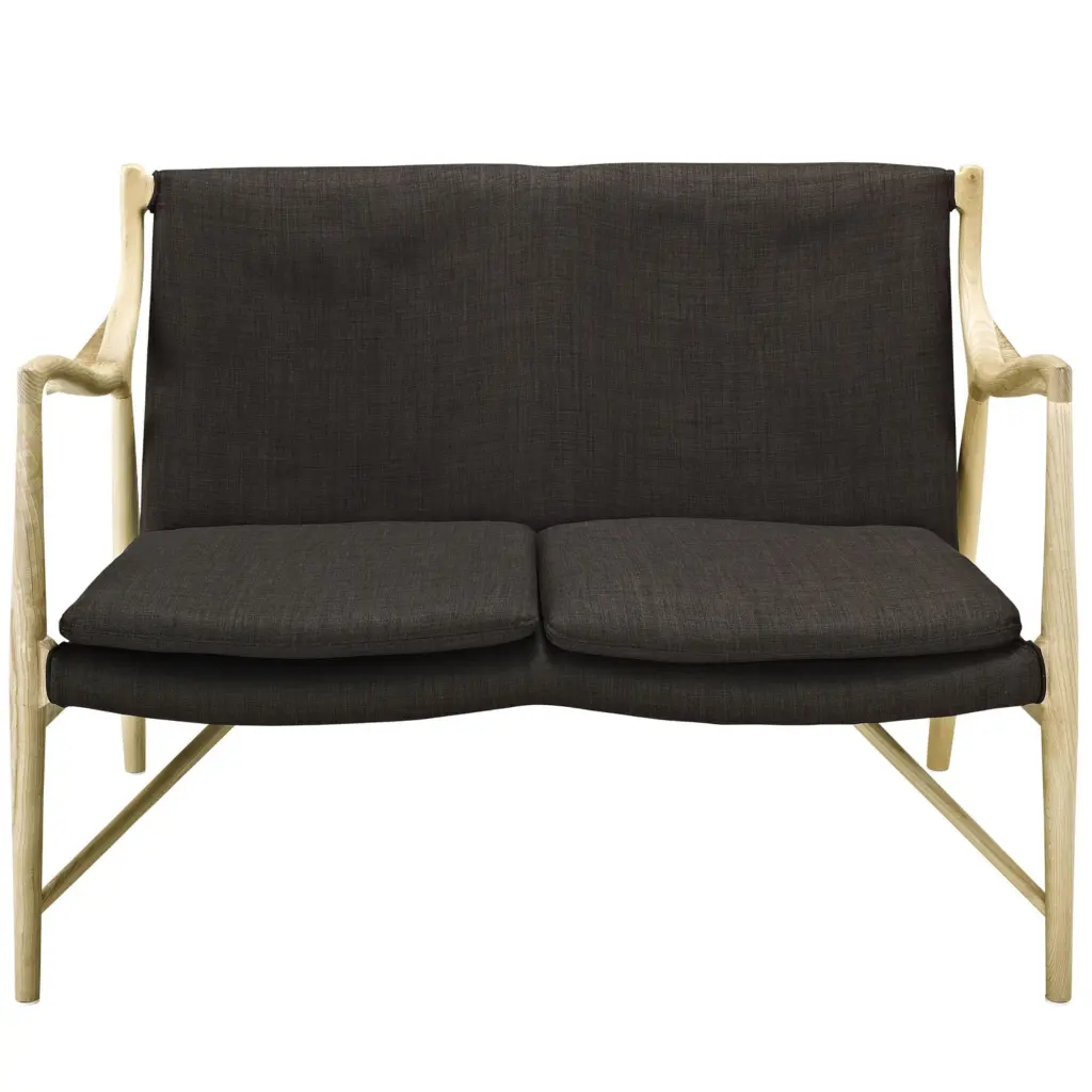Ergode Makeshift Upholstered Fabric Loveseat Natural Brown Comfortable Sofa