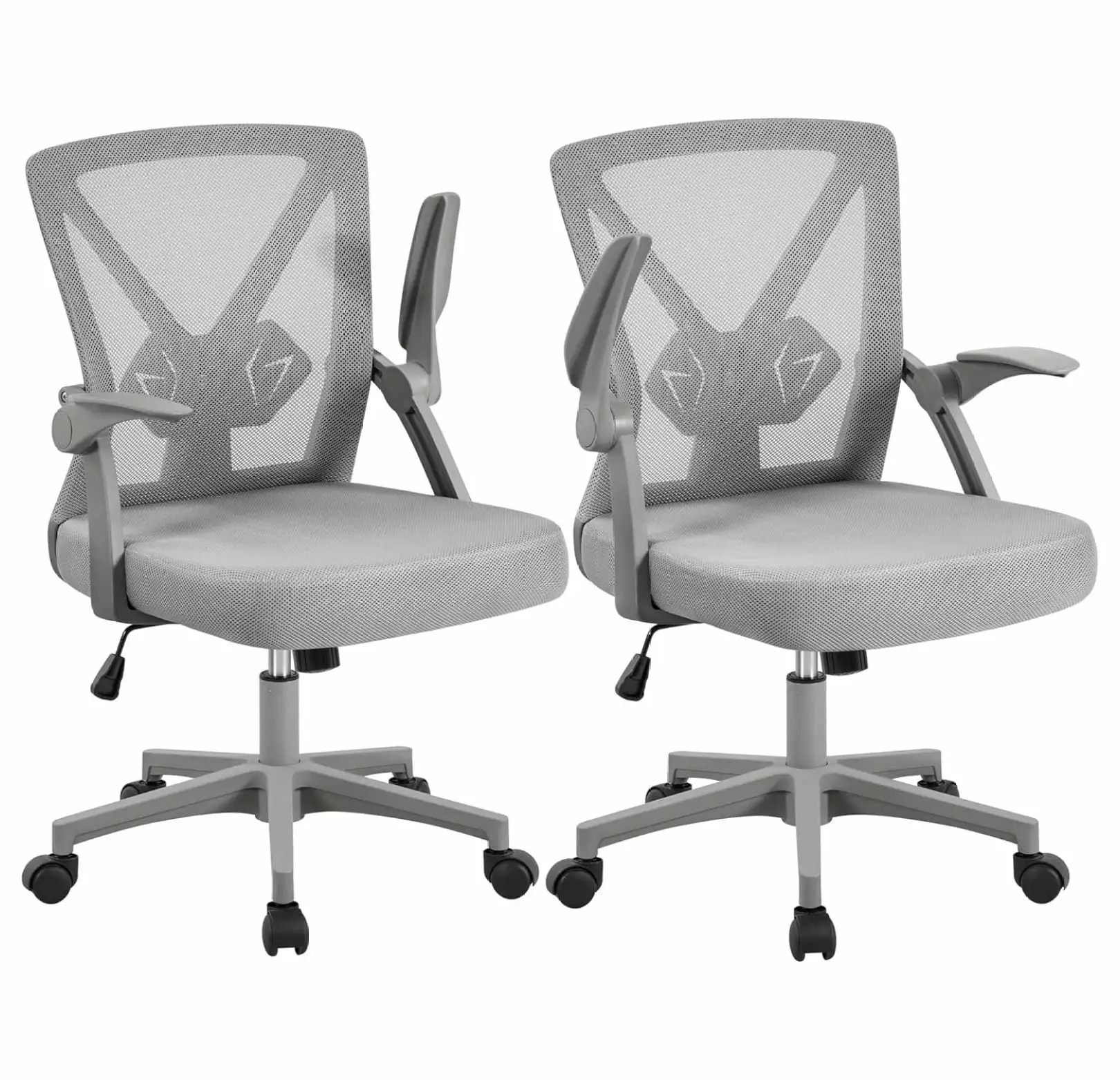 Killeryuki Set 2 Ergonomic Office Chairs - Mesh Computer Desk Chairs Adjustable Armrests and Back Support