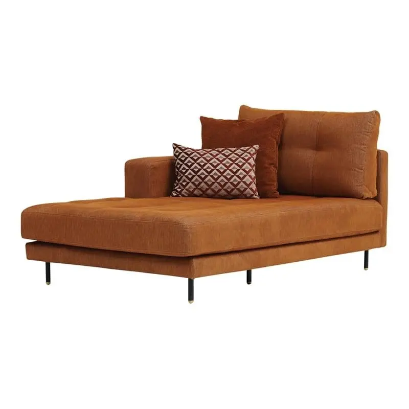 Enza Home Arte Fabric Left Hand Facing Chaise Sofa Module Orange
