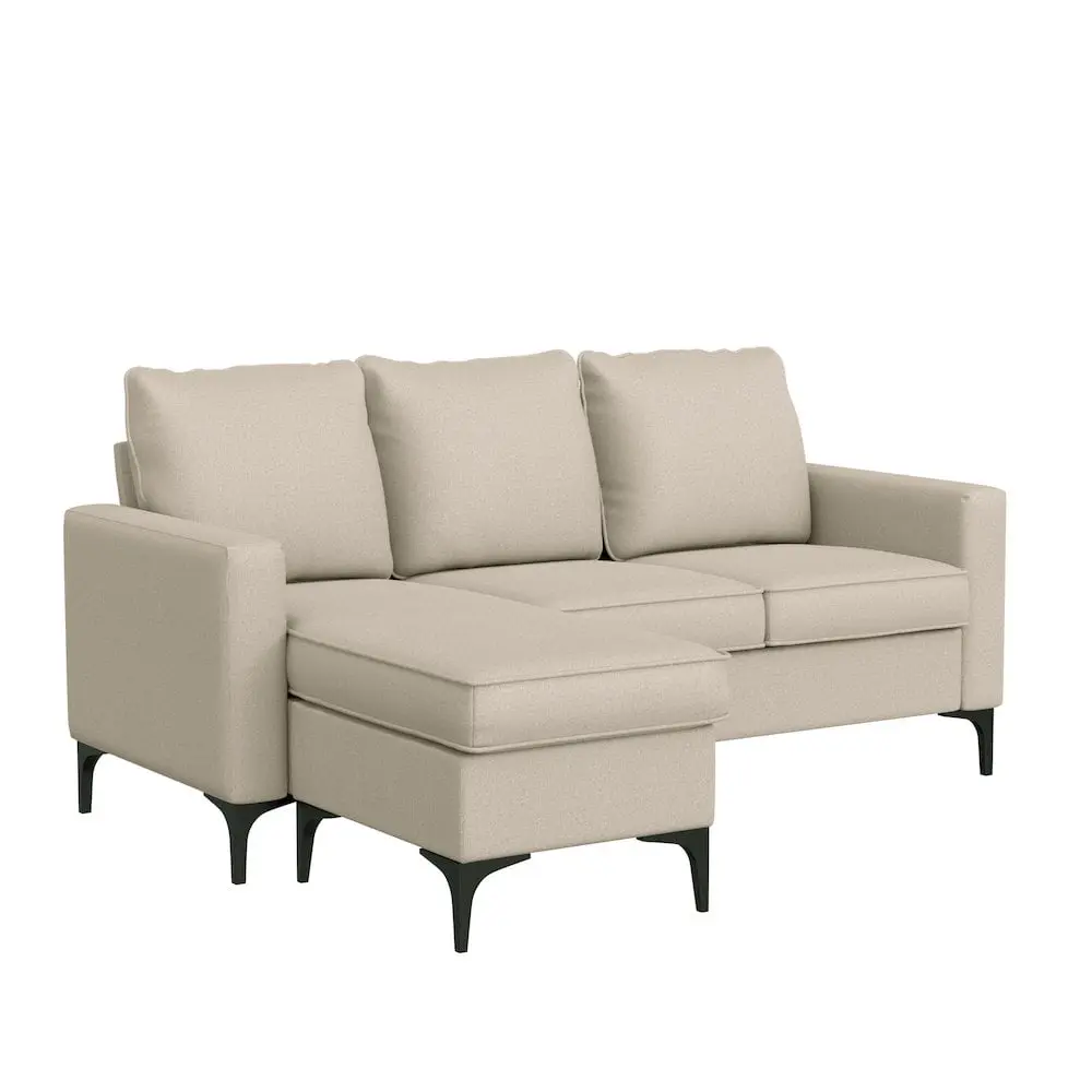 Hillsdale Furniture Alamay Fabric Upholstered Reversible Sectional Chaise Beige