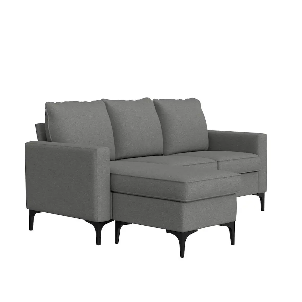 Hillsdale Furniture Alamay Upholstered Reversible Sectional Chaise Gray Fabric