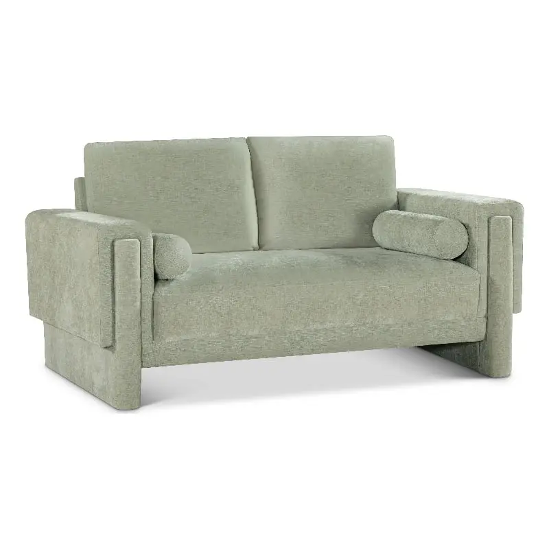 Meridian Furniture Madeline Mint Chenille Fabric Loveseat - Soft Comfortable Sofa