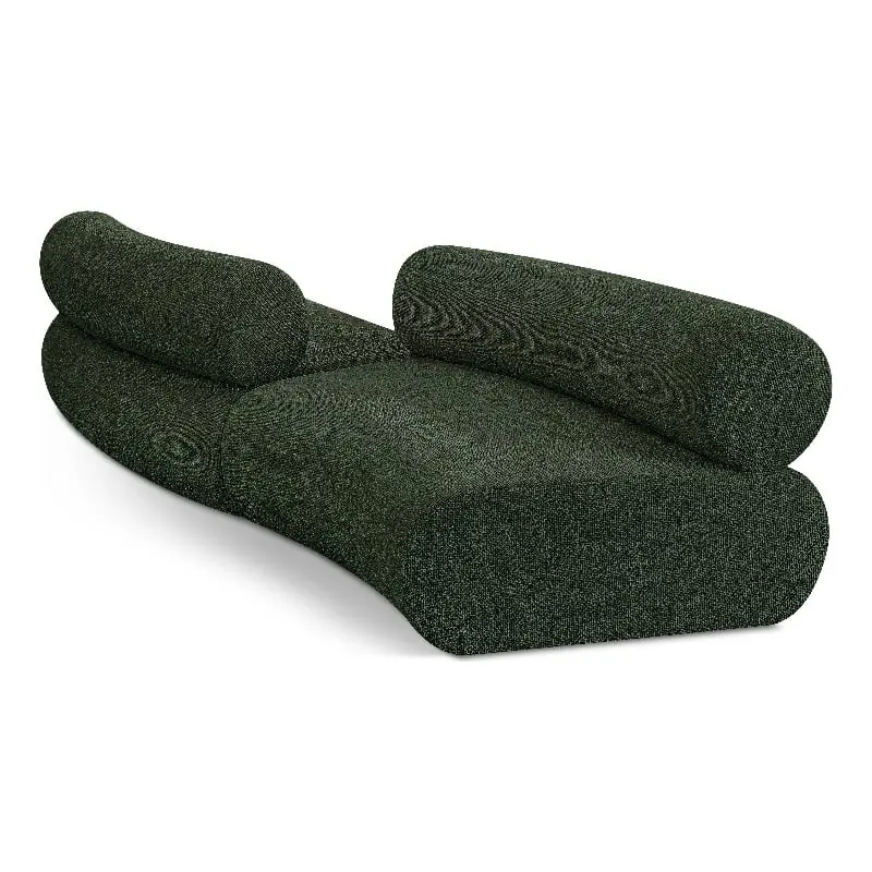 Meridian Furniture Bale Green Chenille Fabric Modular Sofa Living Room