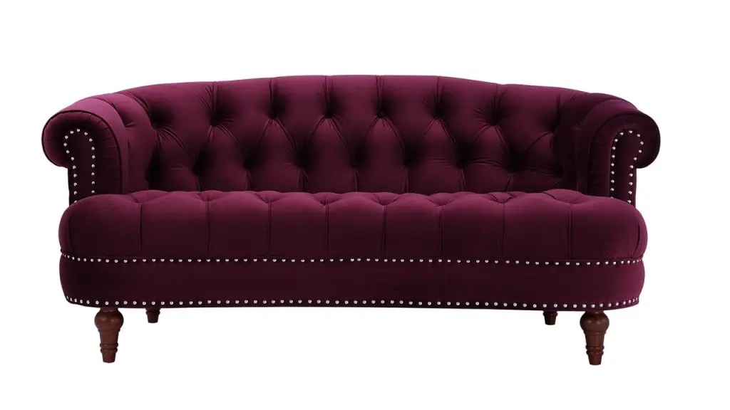 Jennifer Taylor Home Burgundy Victorian Chesterfield Loveseat Sofa JENNIFER TAYLOR J T