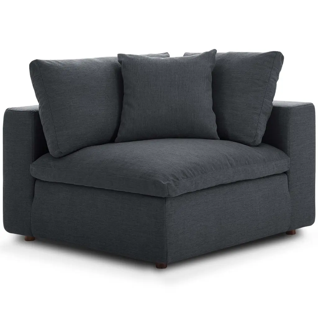 Modern Contemporary Urban Design Living Room Lounge Club Lobby Sofa Corner Chair Fabric Grey Gray