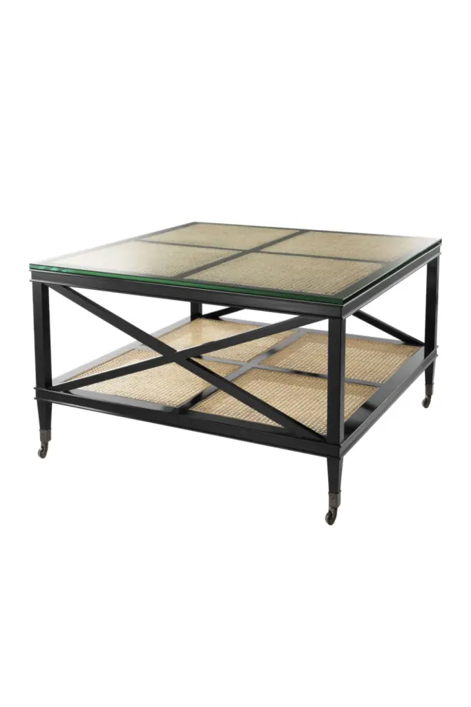 Eichholtz Bahamas Wicker Framed Coffee Table Coastal Style Living Room Table