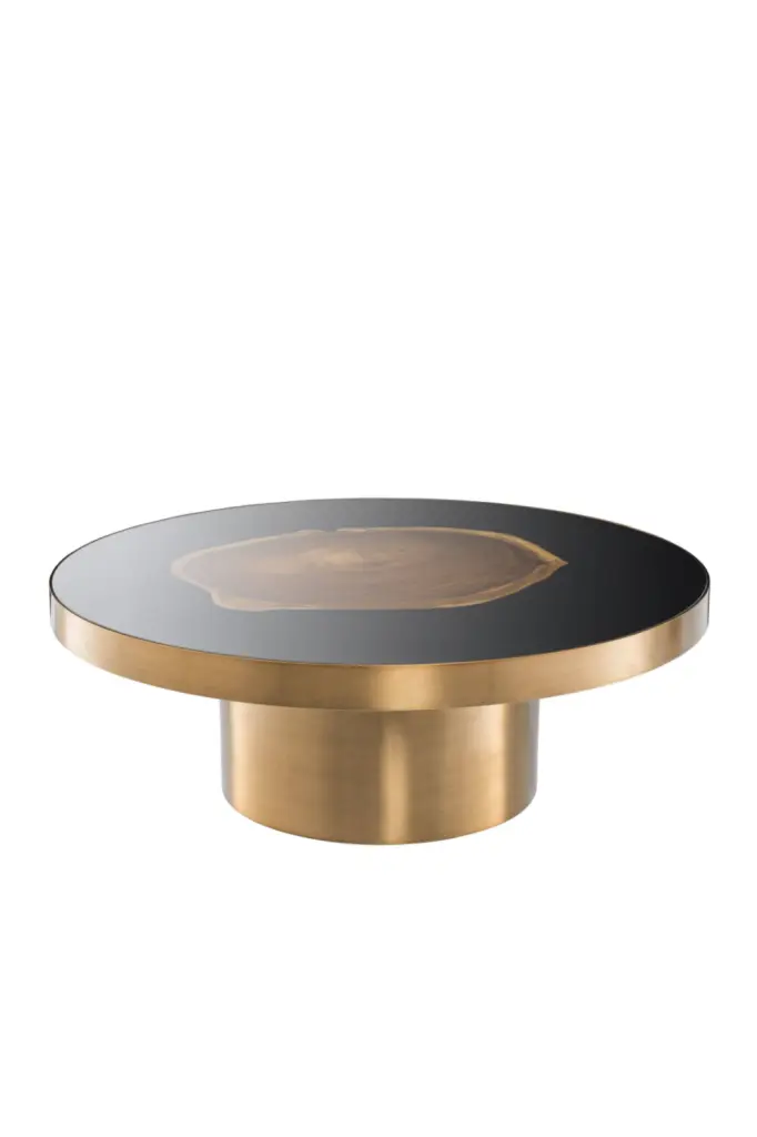 Eichholtz Concord Golden Petrified Coffee Table Luxury Living