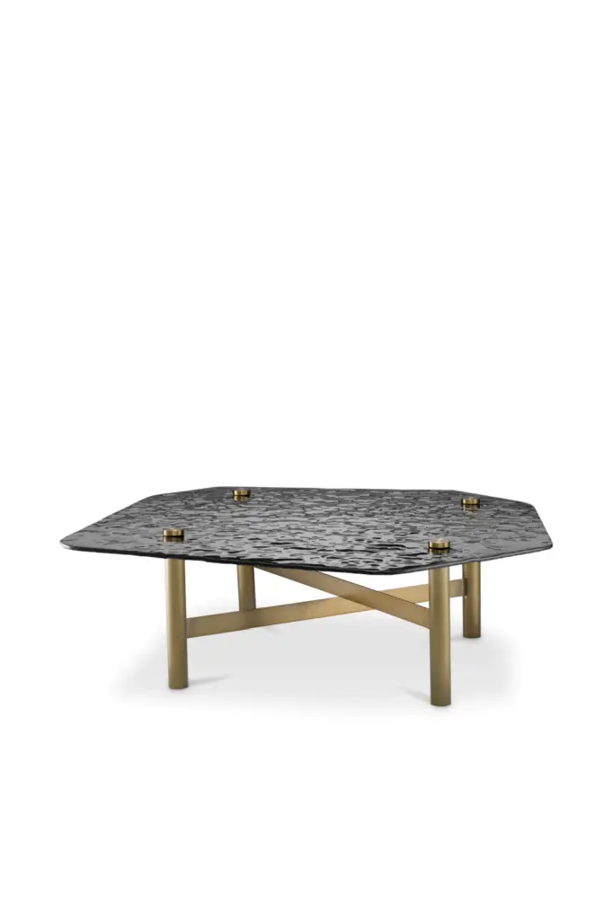 Eichholtz Cortes Black Glass Coffee Table - Contemporary Living Room Furniture