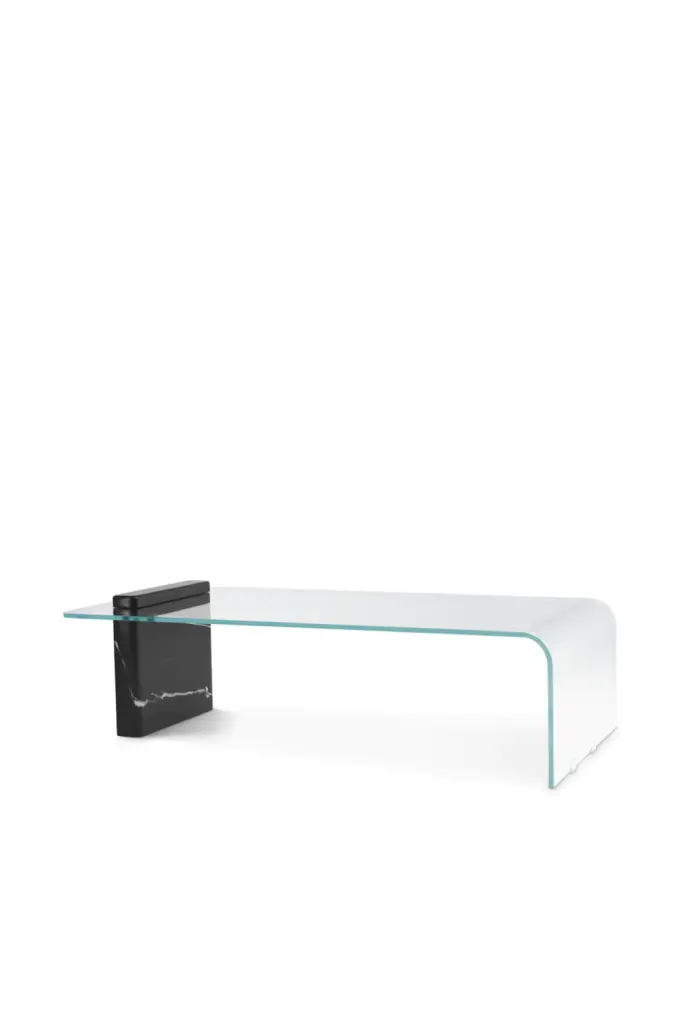 Eichholtz Stonecres Clear Glass Coffee Table - Minimalist Living Room Table