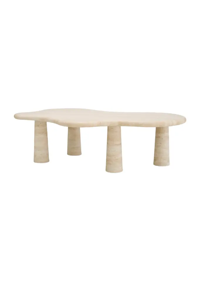 Organic-Shaped Travertine Coffee Table Eichholtz Isernia