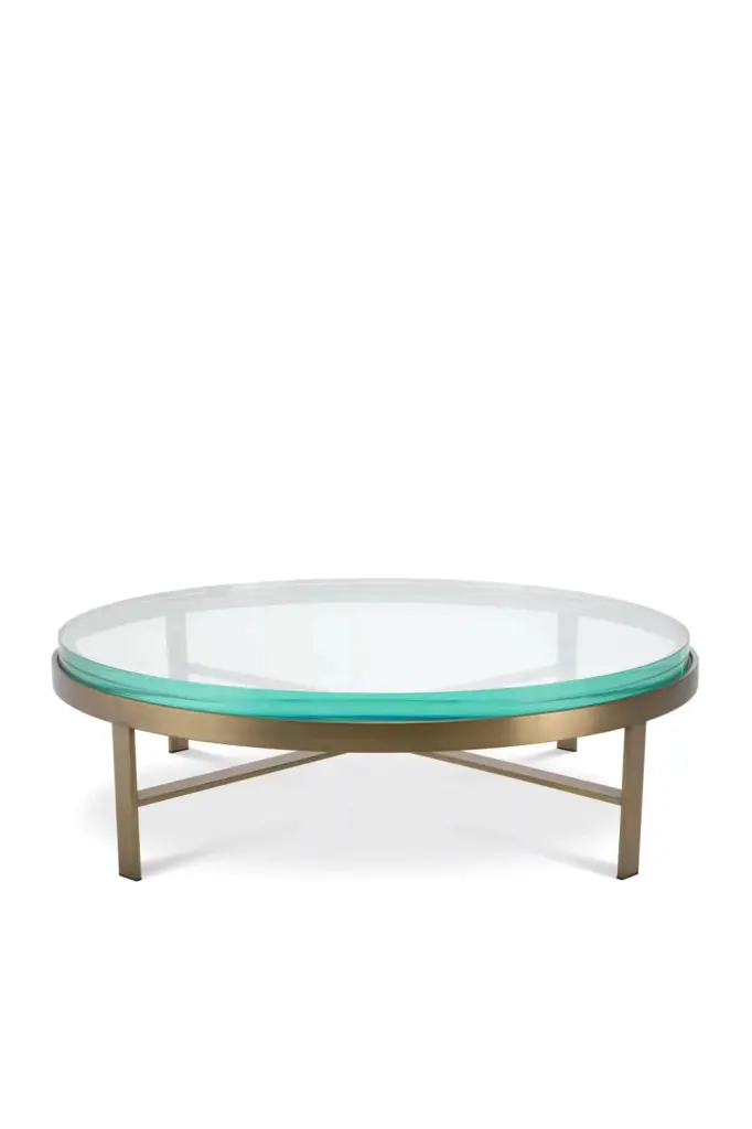 Round Clear Glass Coffee Table Eichholtz Hoxton Contemporary Living Room