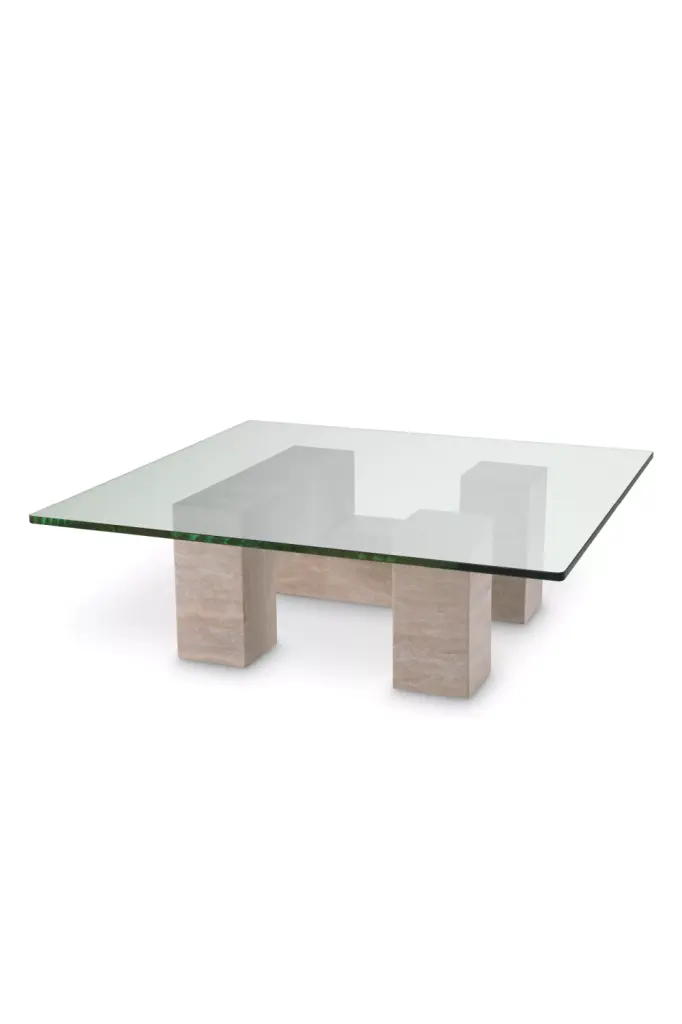 Square Glass Coffee Table Eichholtz Ikal Modern Living Room Center Table