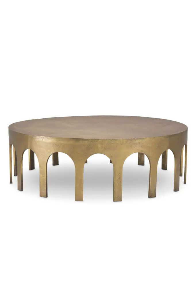 Vintage Brass Coffee Table Eichholtz Gardini Retro Living Room Center Table