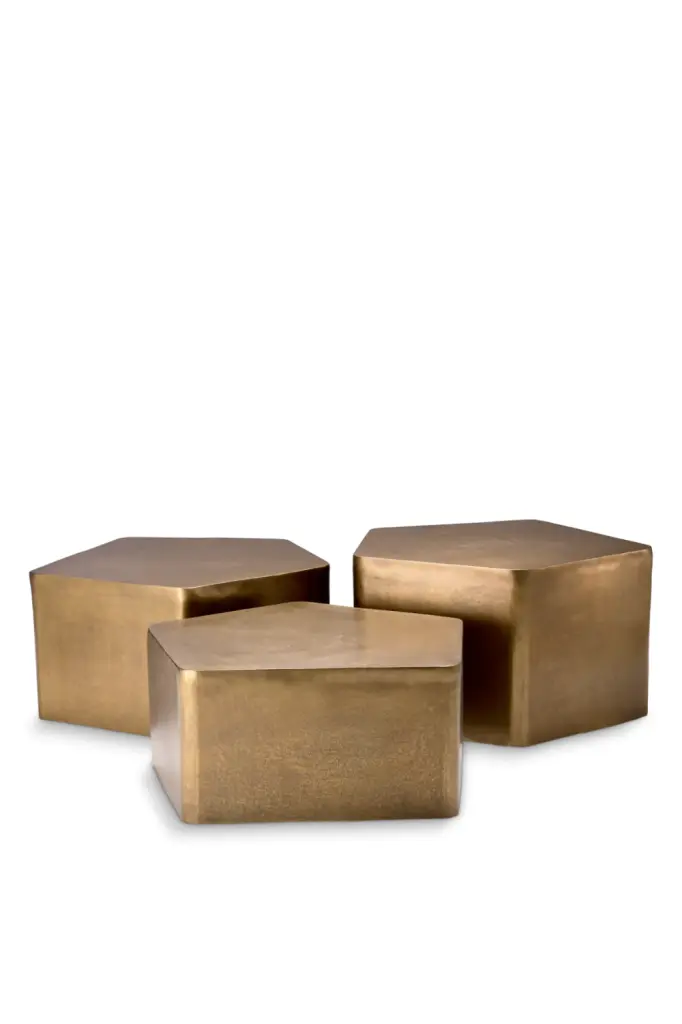 Vintage Gold Coffee Table Set 3 Eichholtz Veenazza