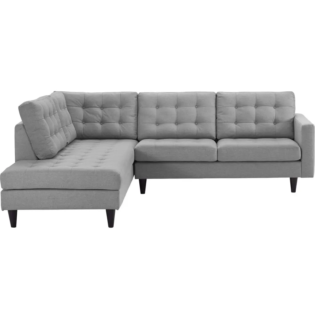 Modern Contemporary Urban Design Living Room Lounge Club Lobby Sectional Sofa Light Grey