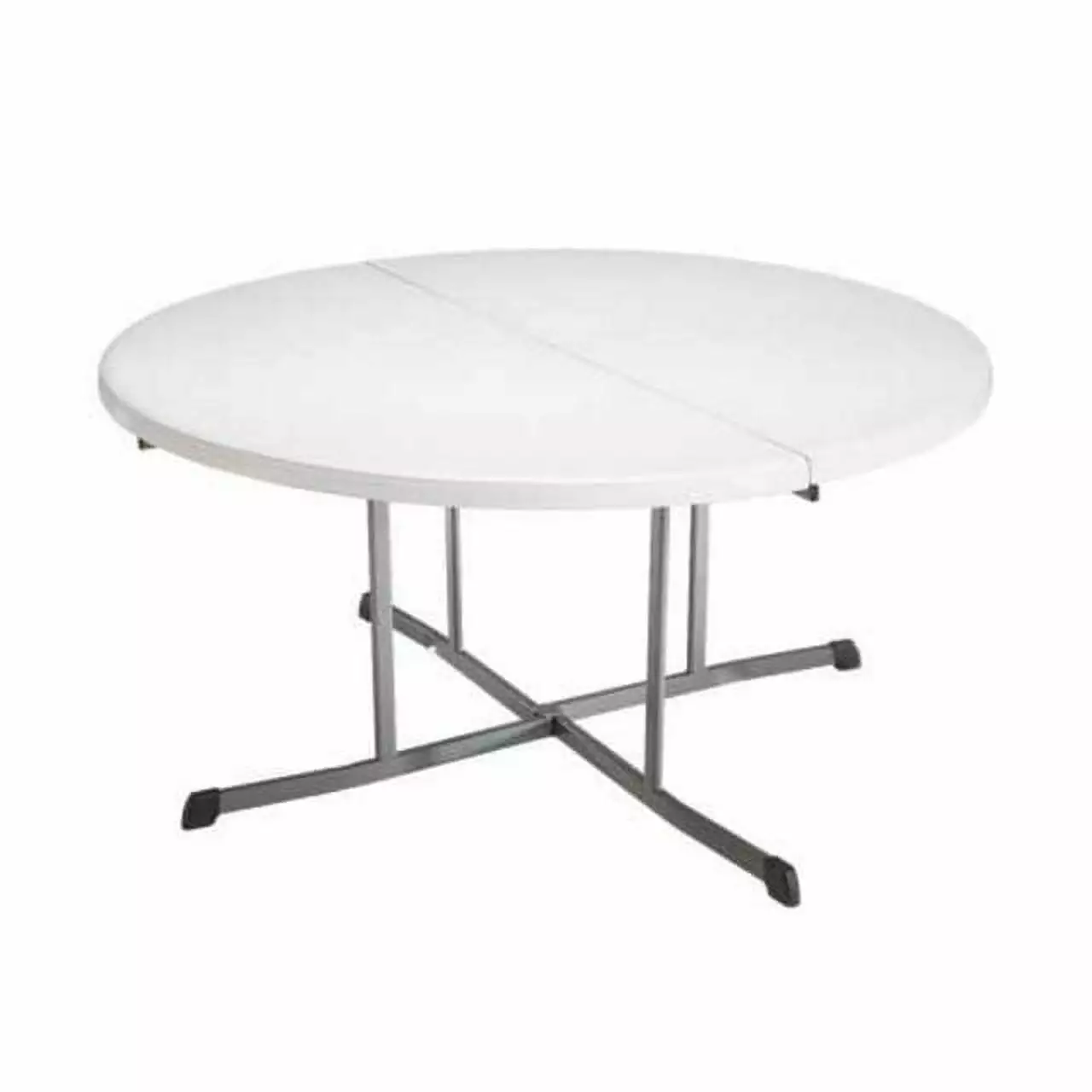 Lifetime 60 . Commercial Round Fold--Half Table White Granite
