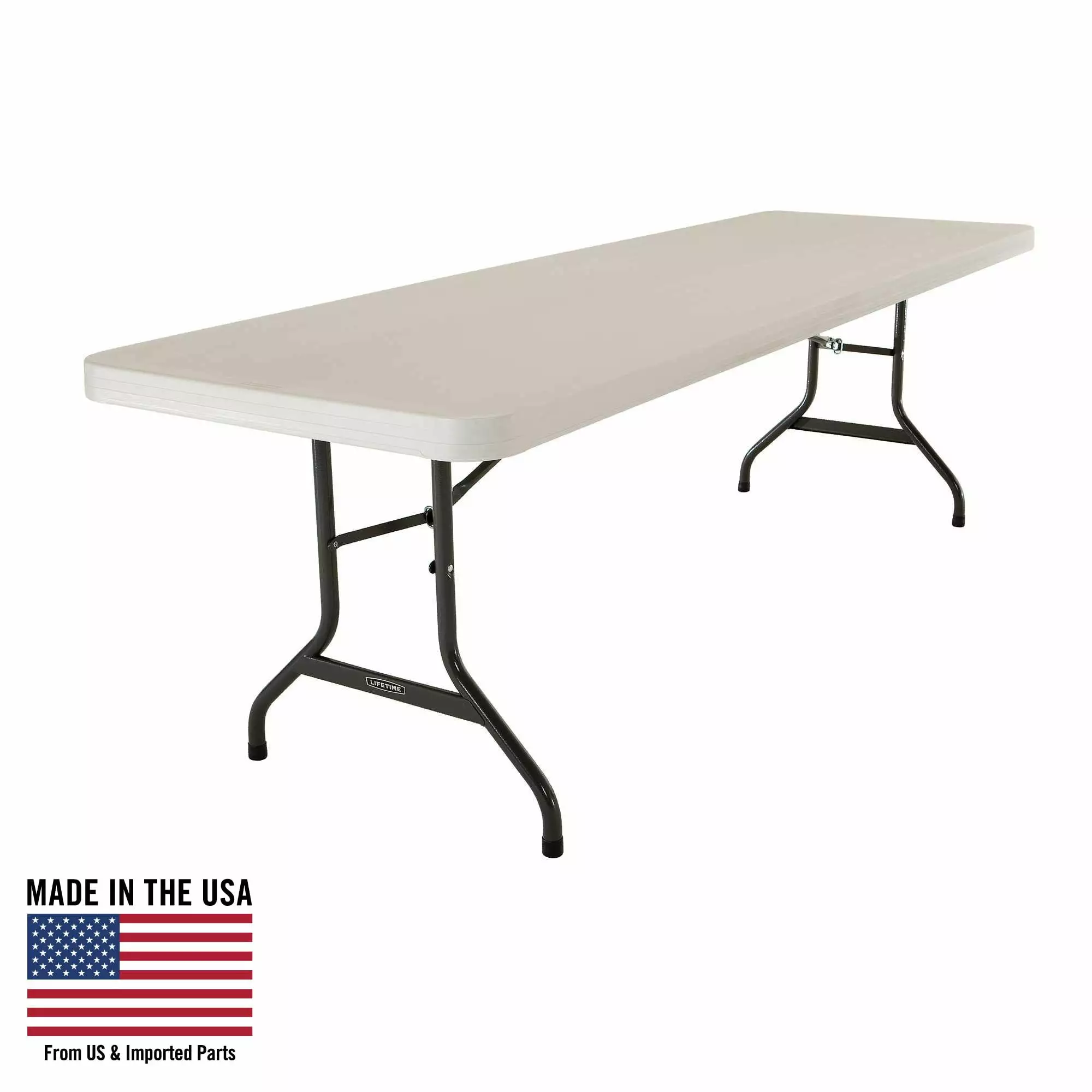 Lifetime 8 Foot Rectangle Folding Table Indoor/Outdoor Commercial Grade Almond