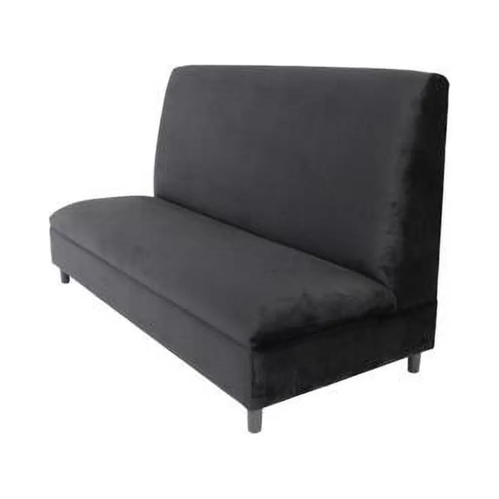 HomeRoots 530612 34 Velvet Love Seat Black Silver Compact Living Room Furniture