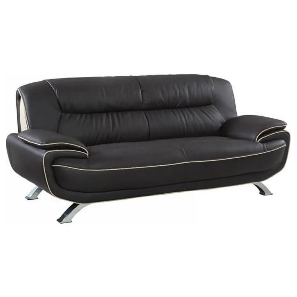 Home Roots 329463 Sleek Leather Sofa Brown - 35 Inch Compact Design MEWE