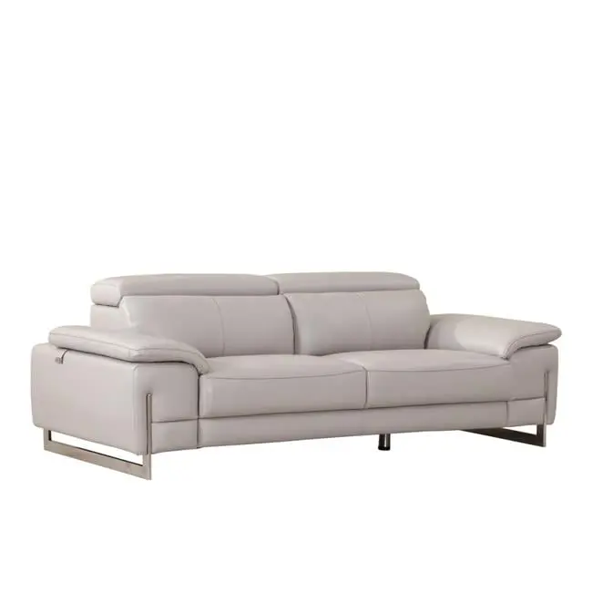 Home Roots Tasteful Leather Sofa Light Grey - 31 Inch Compact Design MEWE
